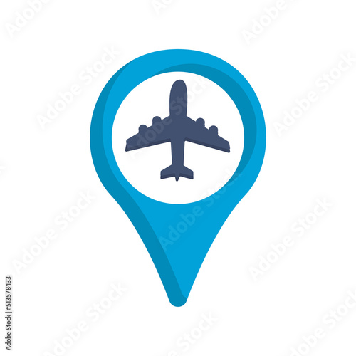 Label icon, airplane travel concept, vector illustration
