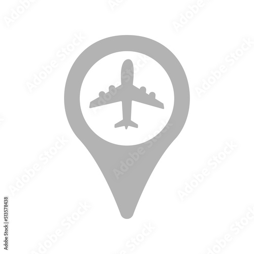 Label icon, airplane travel concept, vector illustration
