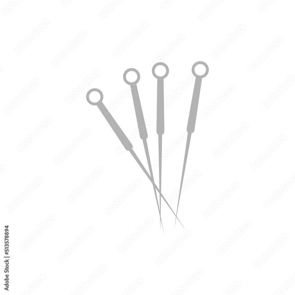 acupuncture needles icon, on a white background, vector illustration