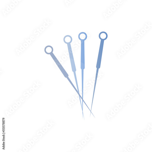 acupuncture needles icon, on a white background, vector illustration