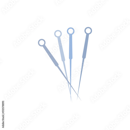 acupuncture needles icon, on a white background, vector illustration