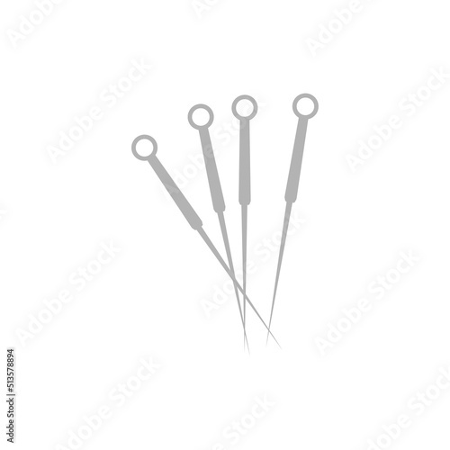 acupuncture needles icon, on a white background, vector illustration