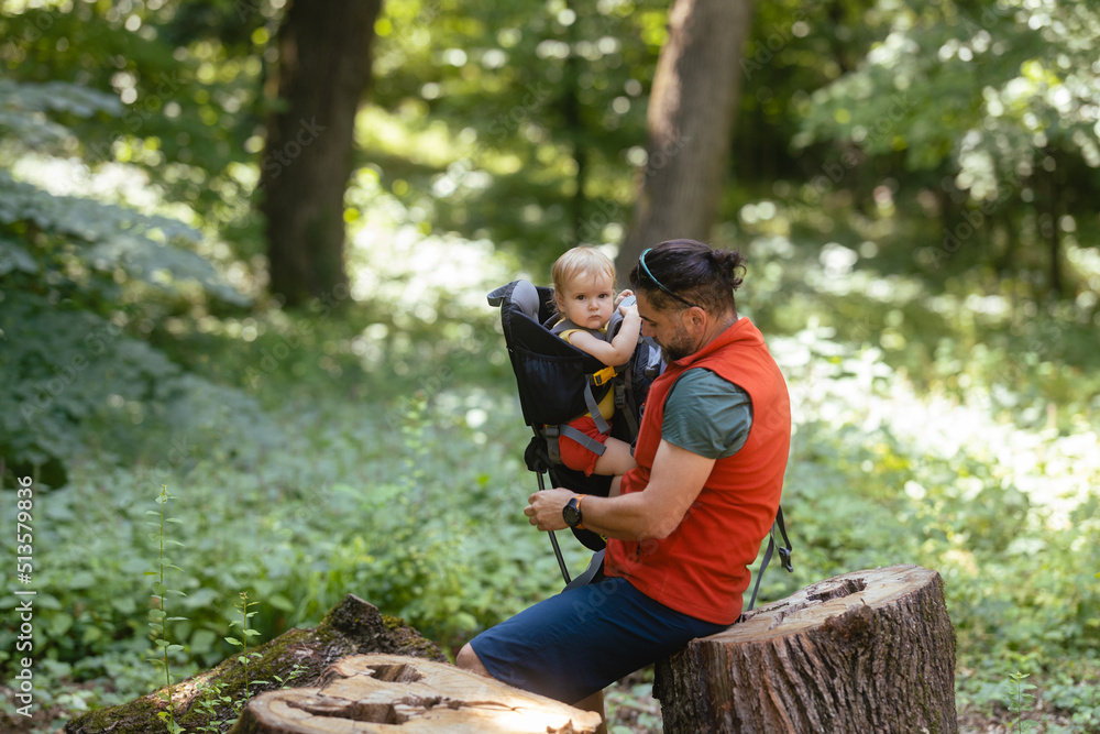 Father and daughter on a hiking adventure Father and daughter on a hiking adventure