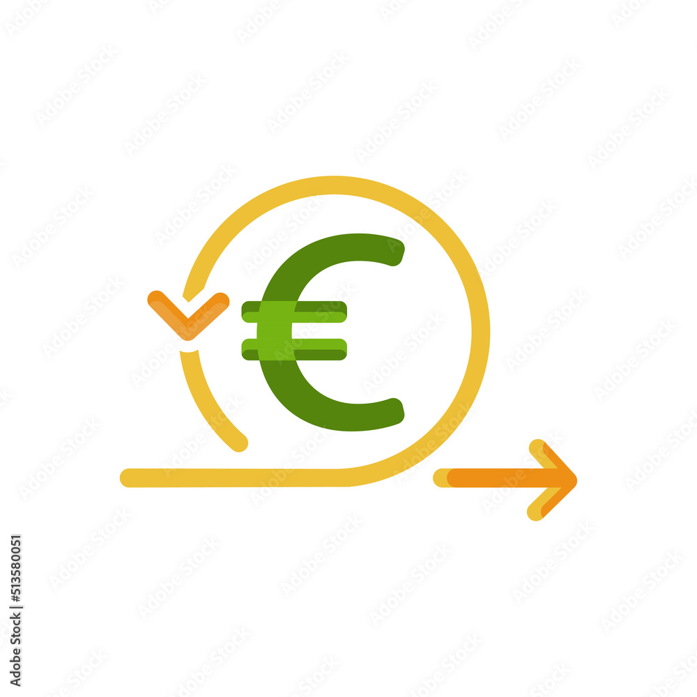 Fototapeta premium euro icon on a white background, vector illustration