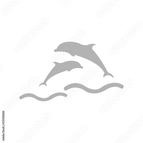 dolphins icon  jumping dolphins concept  vector illustration