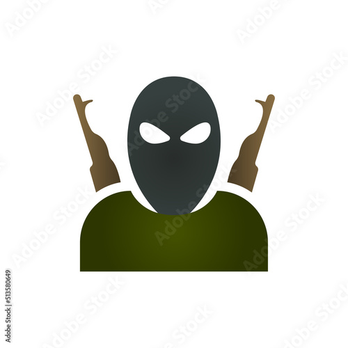 Terrorism stop icon, counter-terrorism concept, vector illustration