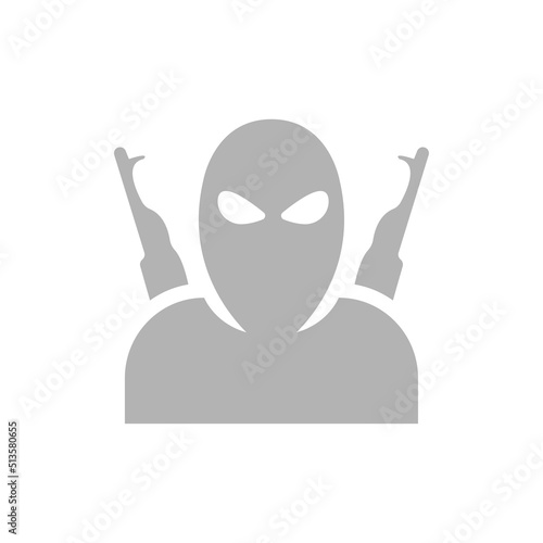 Terrorism stop icon, counter-terrorism concept, vector illustration