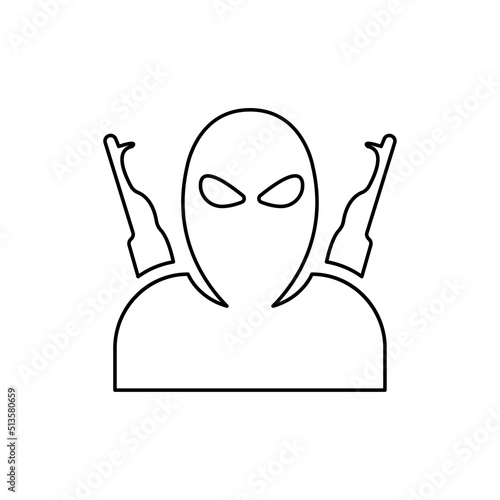 Terrorism stop icon, counter-terrorism concept, vector illustration