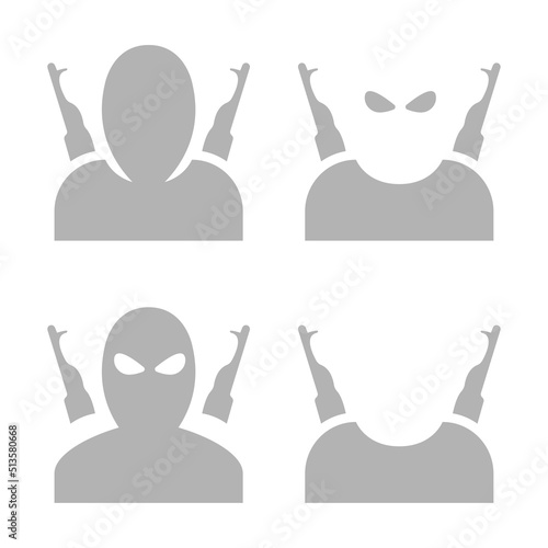 Terrorism stop icon, counter-terrorism concept, vector illustration