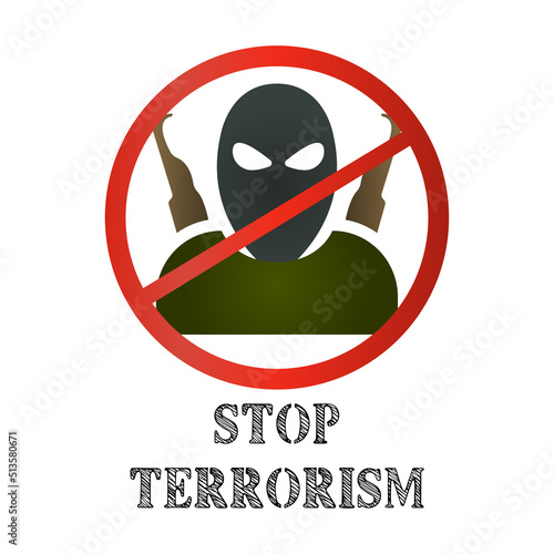 Terrorism stop icon, counter-terrorism concept, vector illustration