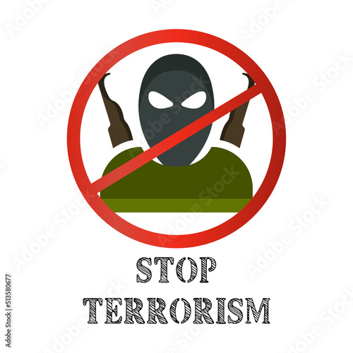 Terrorism stop icon, counter-terrorism concept, vector illustration