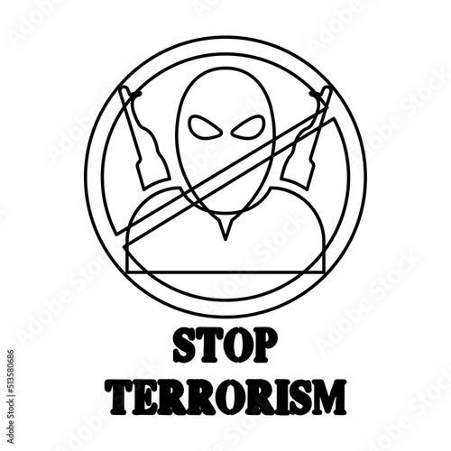 Terrorism stop icon, counter-terrorism concept, vector illustration
