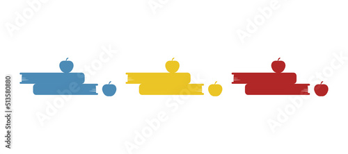 book and apples icon, vector illustration