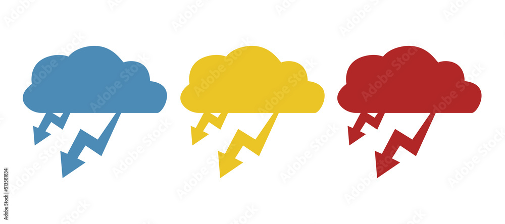 Fototapeta premium storm clouds icon on white background, vector illustration