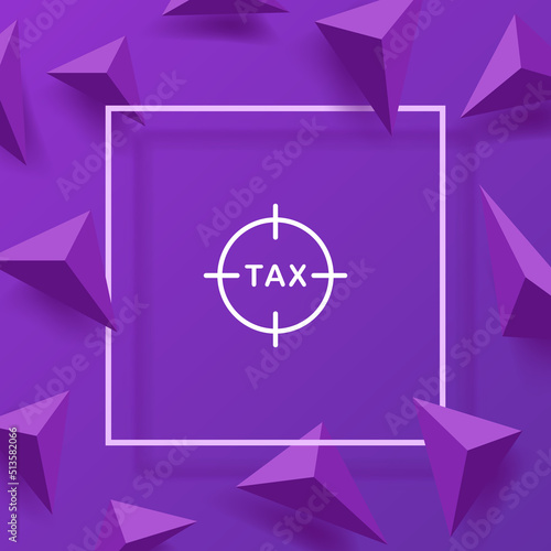 Tax with aim line icon. Protection from taxes, money, target, payment, pay, taxpayer, earn, buy, purchase, coffers. Business concept. Vector line icon for Business and Advertising