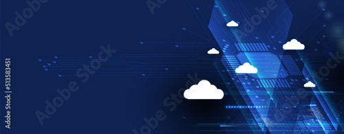 Cloud technology. Integrated digital web concept background