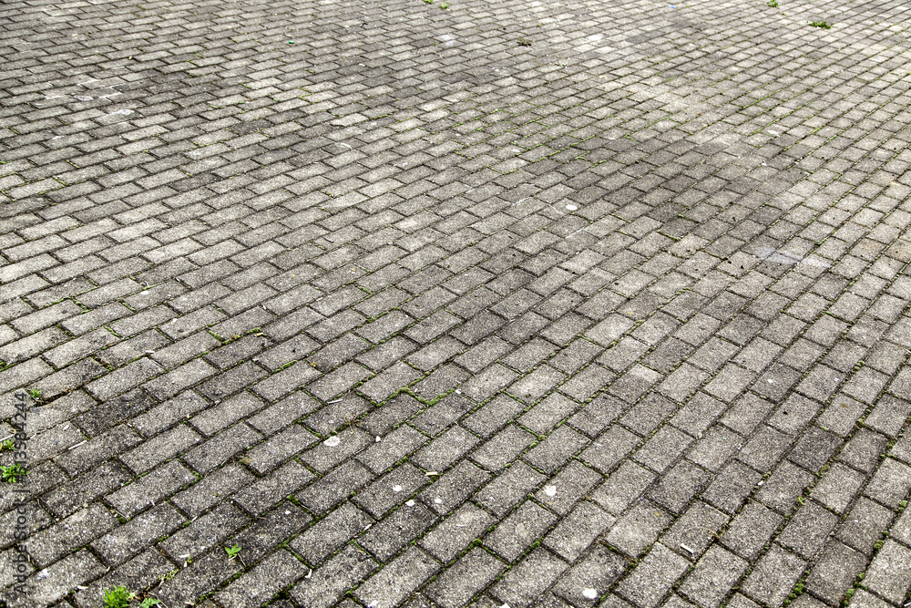 Paving stones on the street for pedestrians Paving stones on the street for pedestrians