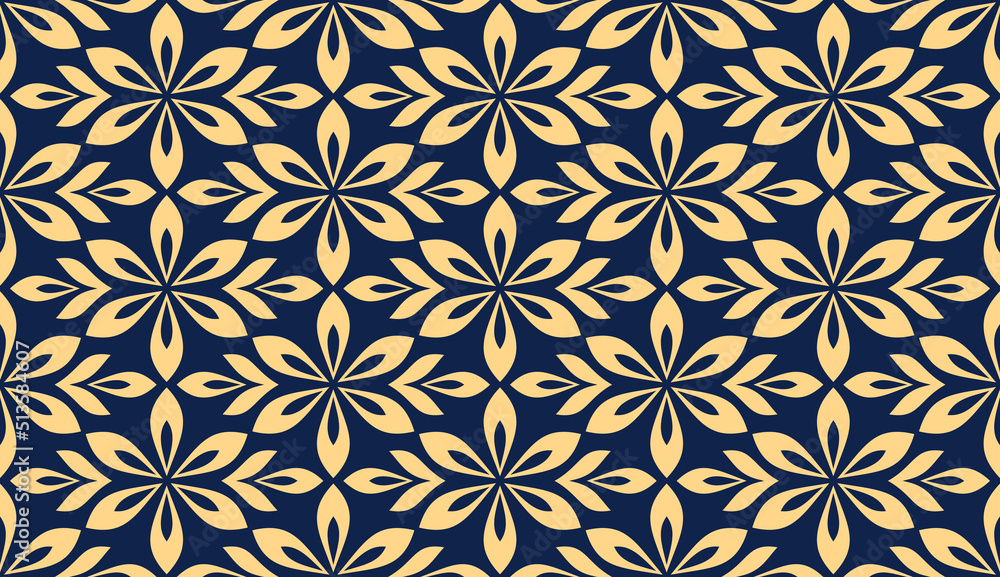 Flower geometric pattern. Seamless vector background. Gold and gray ornament