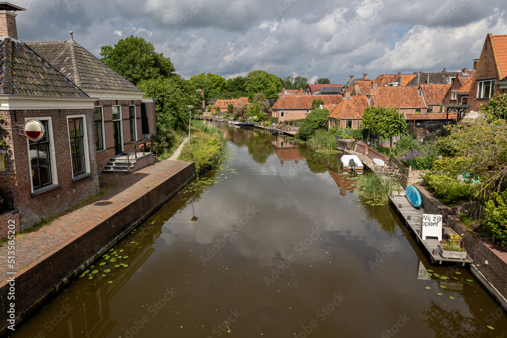 The village of Winsum in the province of Groningen, with beautiful canals and old buildings, elected as one of the most beautiful villages in the Netherlands