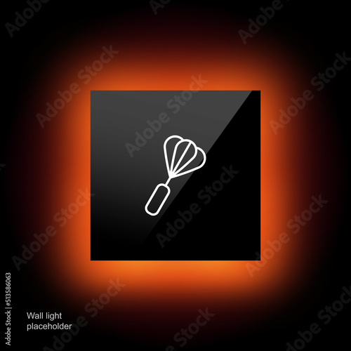 Whisk line icon. Whisking, dough, cook, dining table, kitchen, food, eat, bake, boil, mix. Eating concept. Glassmorphism style. Vector line icon for Business and Advertising