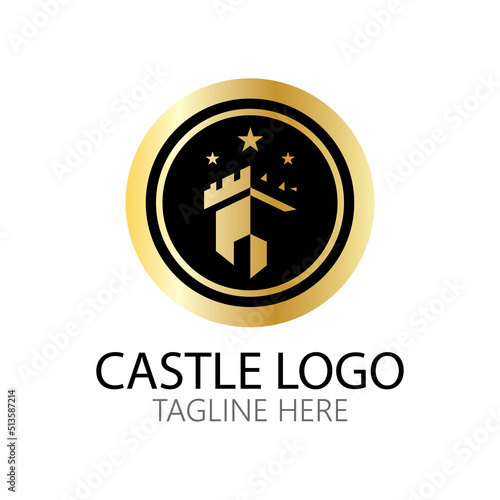 Castle Logo symbol vector illustration design template
