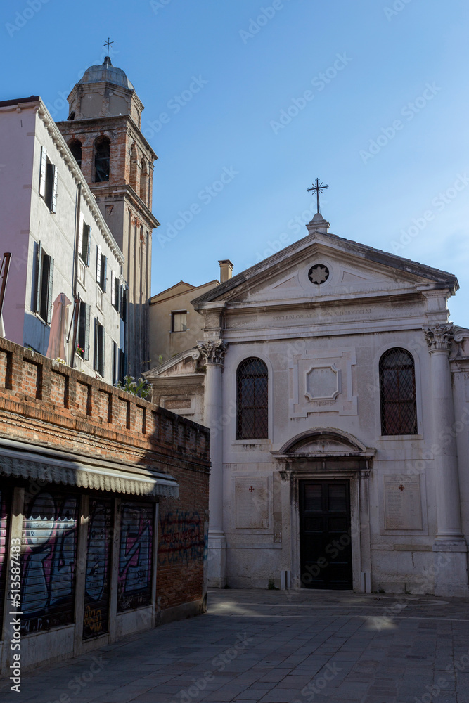 San Simeone Profeta church in Venice on a summer morning