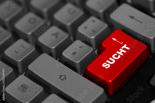 Sucht Taste rot Tastatur 