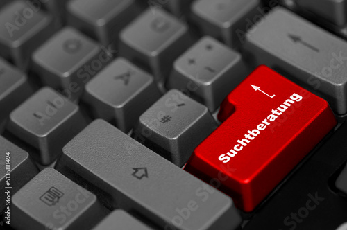 Suchtberatung Taste rot Tastatur 