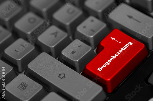 Drogenberatung Taste rot Tastatur 