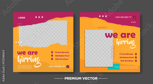 Hiring announcement square fllyer template