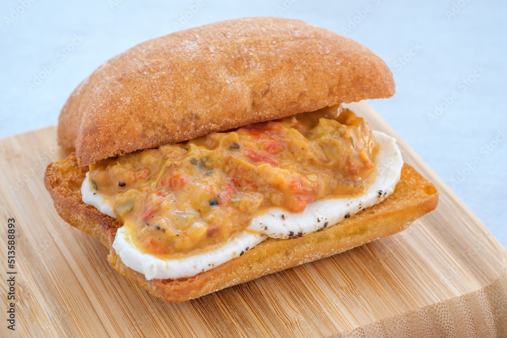 Grilled eggplant mozzarella bruschetta Grilled eggplant mozzarella bruschetta