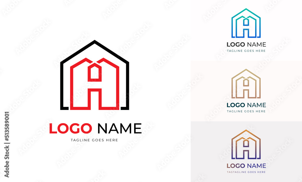H letter home sign logo design template for real estate company. H letter home sign logo design template for real estate company.