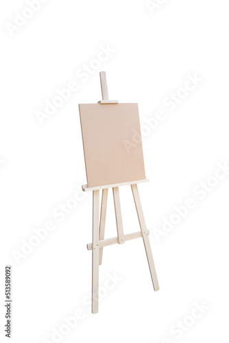 Canvas Painting stand wooden easel Art supply isolated, Mock up