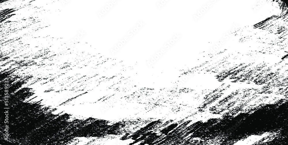 Rough irregular pencil strokes texture. Grunge black and white vector background.
