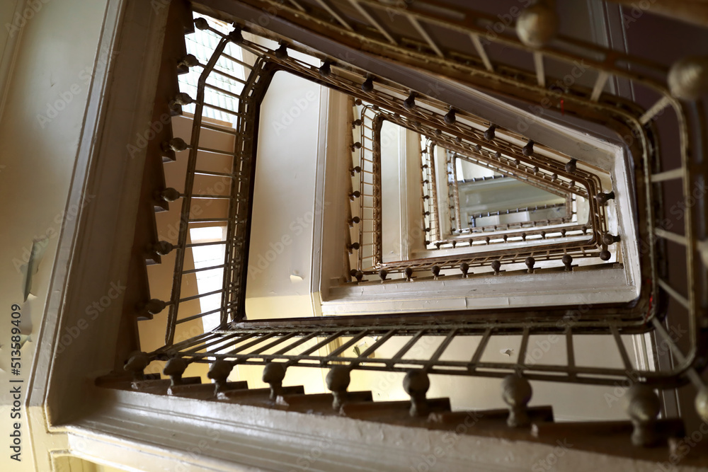 Obraz premium Part of staircase of old house