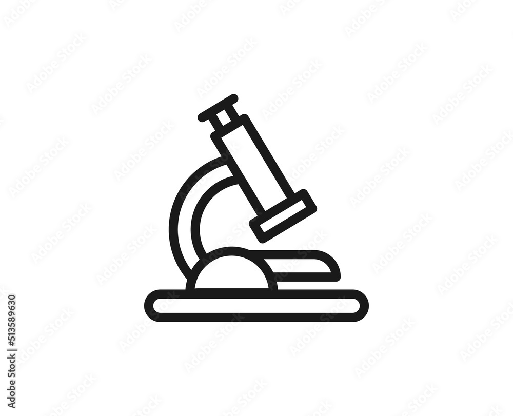 Microscope icon concept. Single premium editable stroke pictogram perfect for logos, mobile apps, online shops and web sites. Vector symbol isolated on white background. Microscope icon concept. Single premium editable stroke pictogram perfect for logos, mobile apps, online shops and web sites. Vector symbol isolated on white background.
