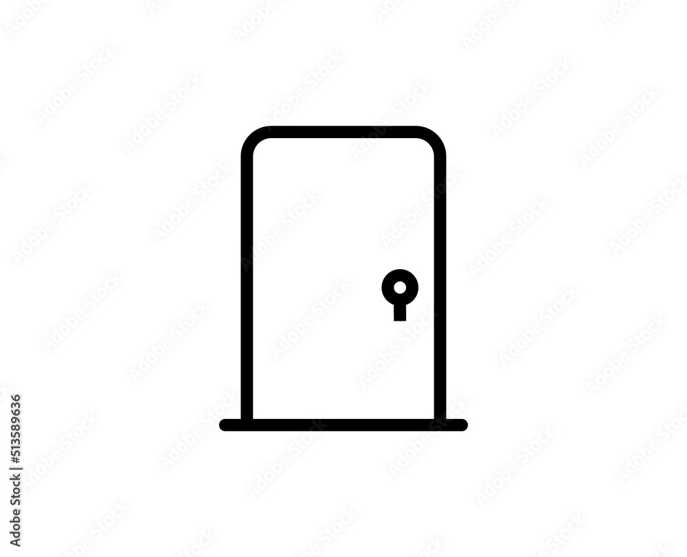 Door icon concept. Single premium editable stroke pictogram perfect for logos, mobile apps, online shops and web sites. Vector symbol isolated on white background. Door icon concept. Single premium editable stroke pictogram perfect for logos, mobile apps, online shops and web sites. Vector symbol isolated on white background.