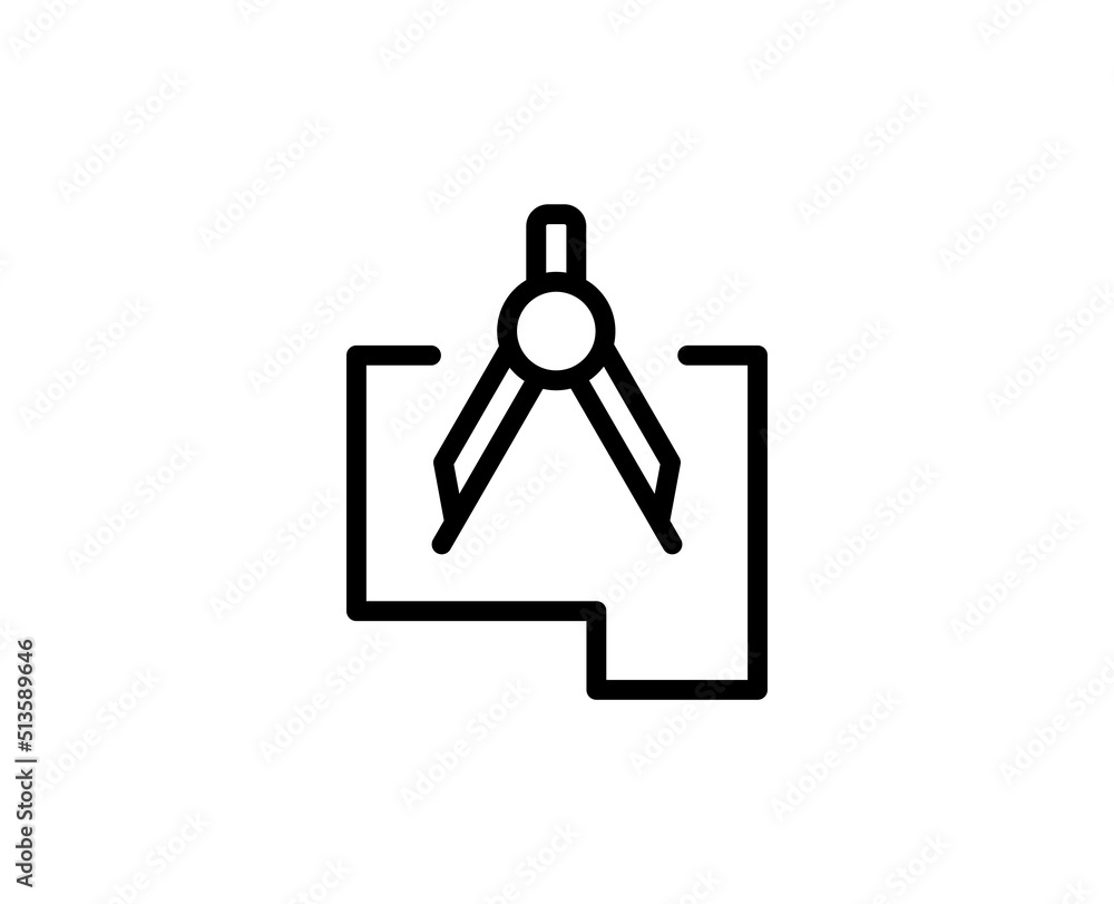 Line floor plan icon isolated on white background. Outline symbol for website design, mobile application, ui. floor plan pictogram. Vector illustration, editorial stroсk. Line floor plan icon isolated on white background. Outline symbol for website design, mobile application, ui. floor plan pictogram. Vector illustration, editorial stroсk.