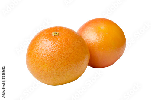 Grapefruit citrus fruit isolated on white background top view