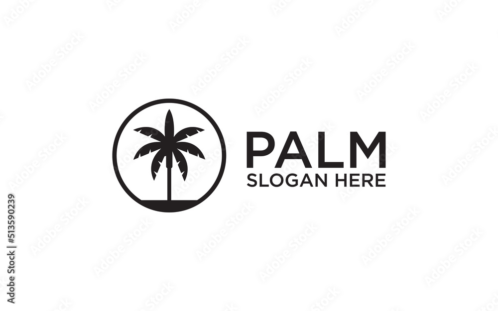Obraz premium palm tree logo vector icon illustration