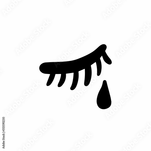 Eue with lashes and teardrop hand drawn illustration in simple style