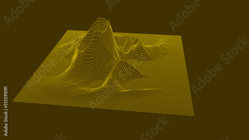 Abstract digital landscape. Wireframe landscape background. Digital landscape for presentations. 3d futuristic vector illustration.