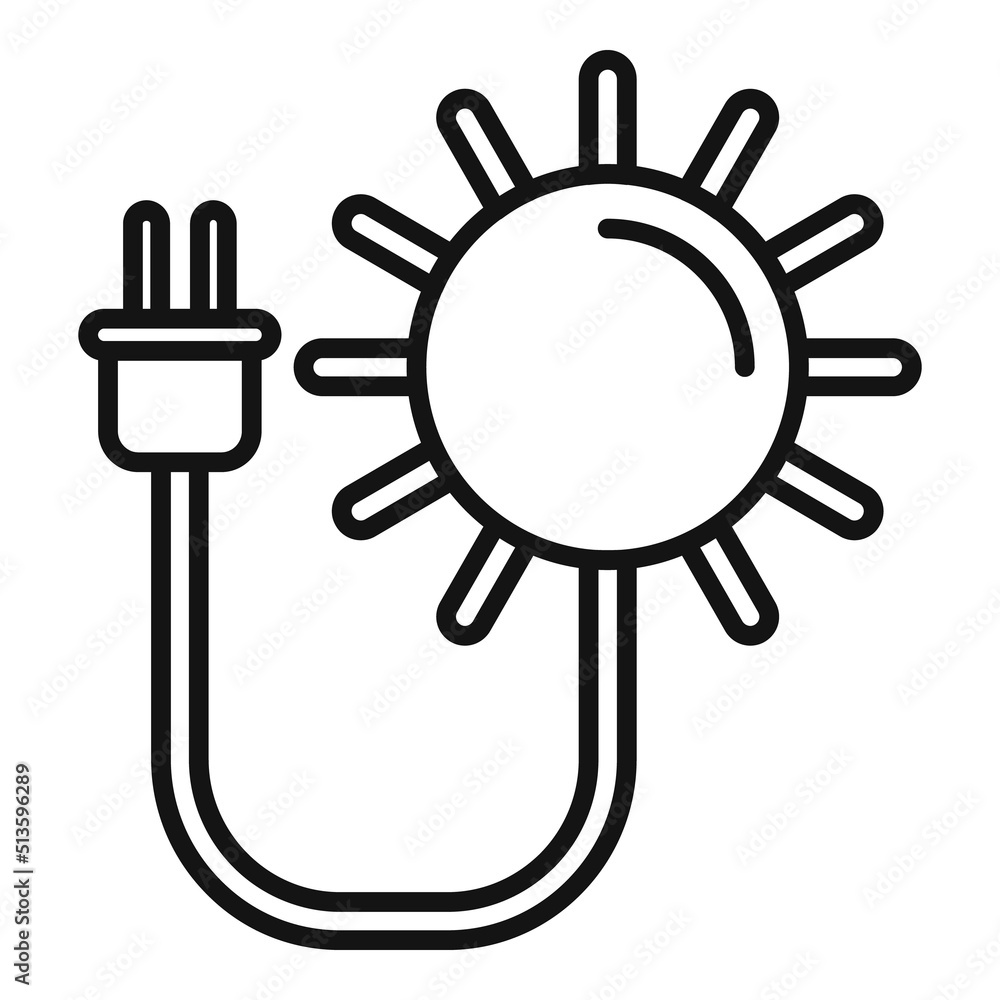 Fototapeta premium Solar energy plug icon outline vector. Eco power