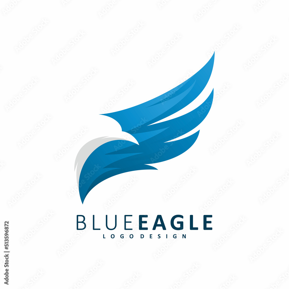 blue eagle wing logo design Stock Vector | Adobe Stock
