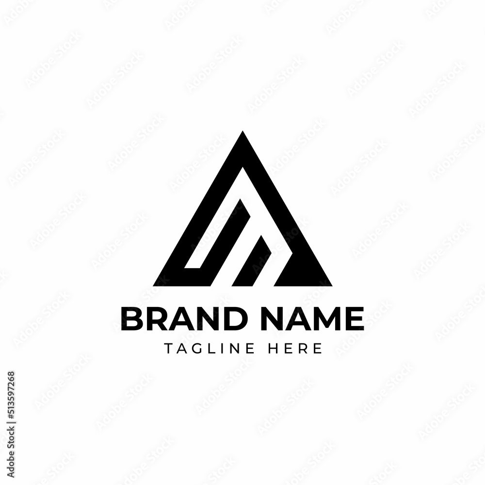 Creative Initial letter M or AM triangle logo design template Creative Initial letter M or AM triangle logo design template