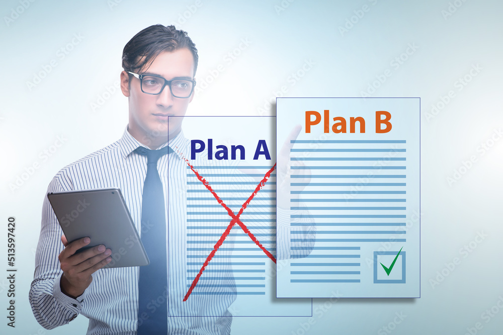 Concept of choosing between Plan A or Plan B Concept of choosing between Plan A or Plan B