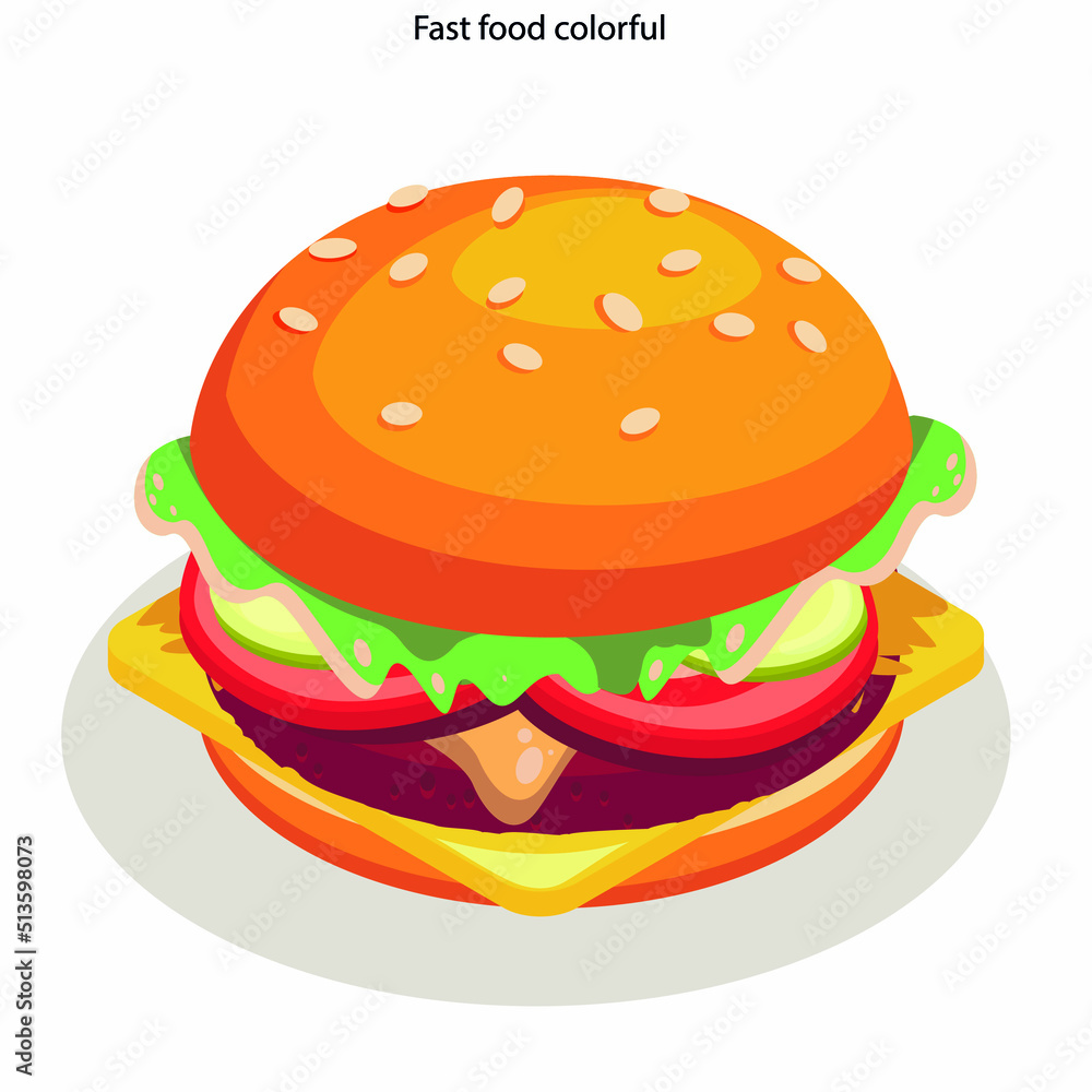 Fast food icons colorful 3d sketch Fast food icons colorful 3d sketch