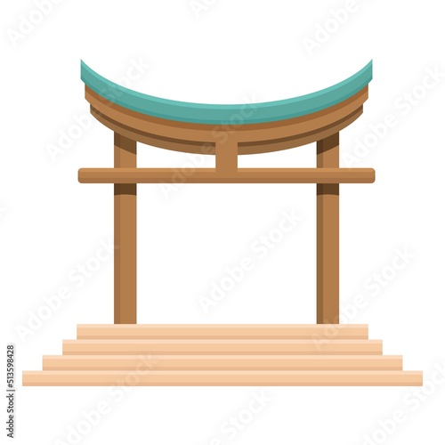 Chinatown arch icon cartoon vector. Chinese pagoda. Palace city
