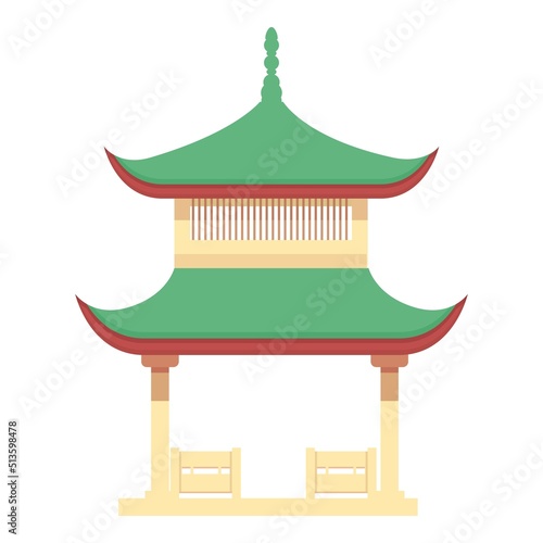 Wood pagoda icon cartoon vector. China temple. Asian building