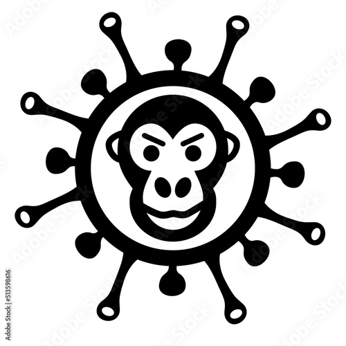Monkeypox virus outbreak icon. Health monkey pox emergency. Viral dangerous smallpox infection. Medical awareness.